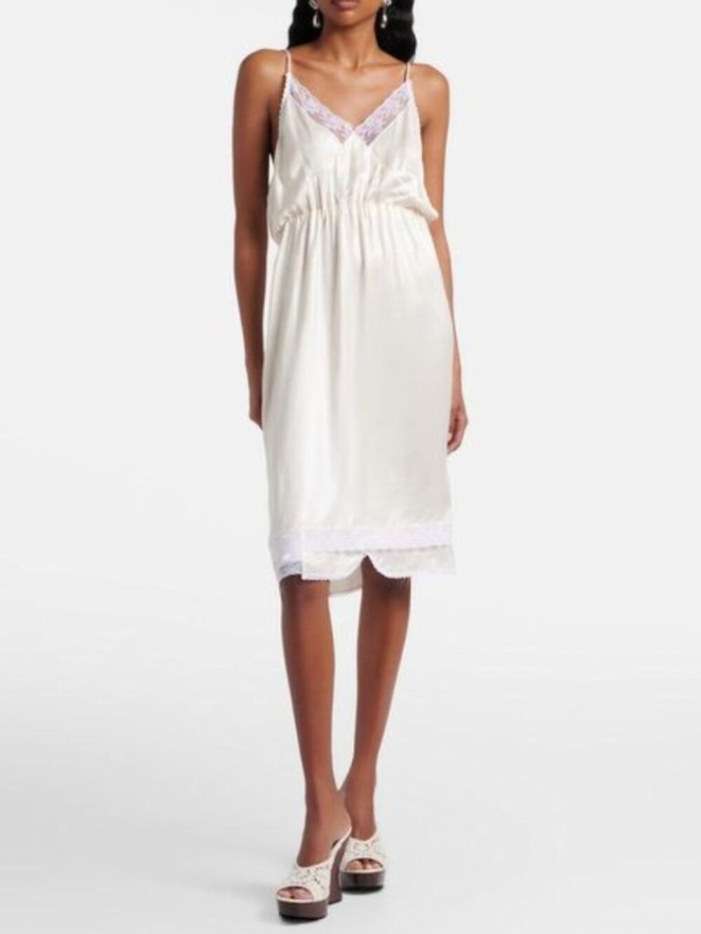 Magda Butrym Lace Trimmed Mini Slip Dress